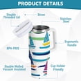 thumbnail image 2 of Yayeee 40oz Stainless Steel Tumbler with Straw and Handle Double-Wall Insulated Travel Water Bottle, Colorful Sailboats, 2 of 8