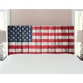 thumbnail image 1 of USA Headboard, Fourth of July Independence Day National Democracy Art Rough Wood Print, Upholstered Decorative Metal Bed Headboard with Memory Foam, Full Size, Dark Blue White Red, by Ambesonne, 1 of 4
