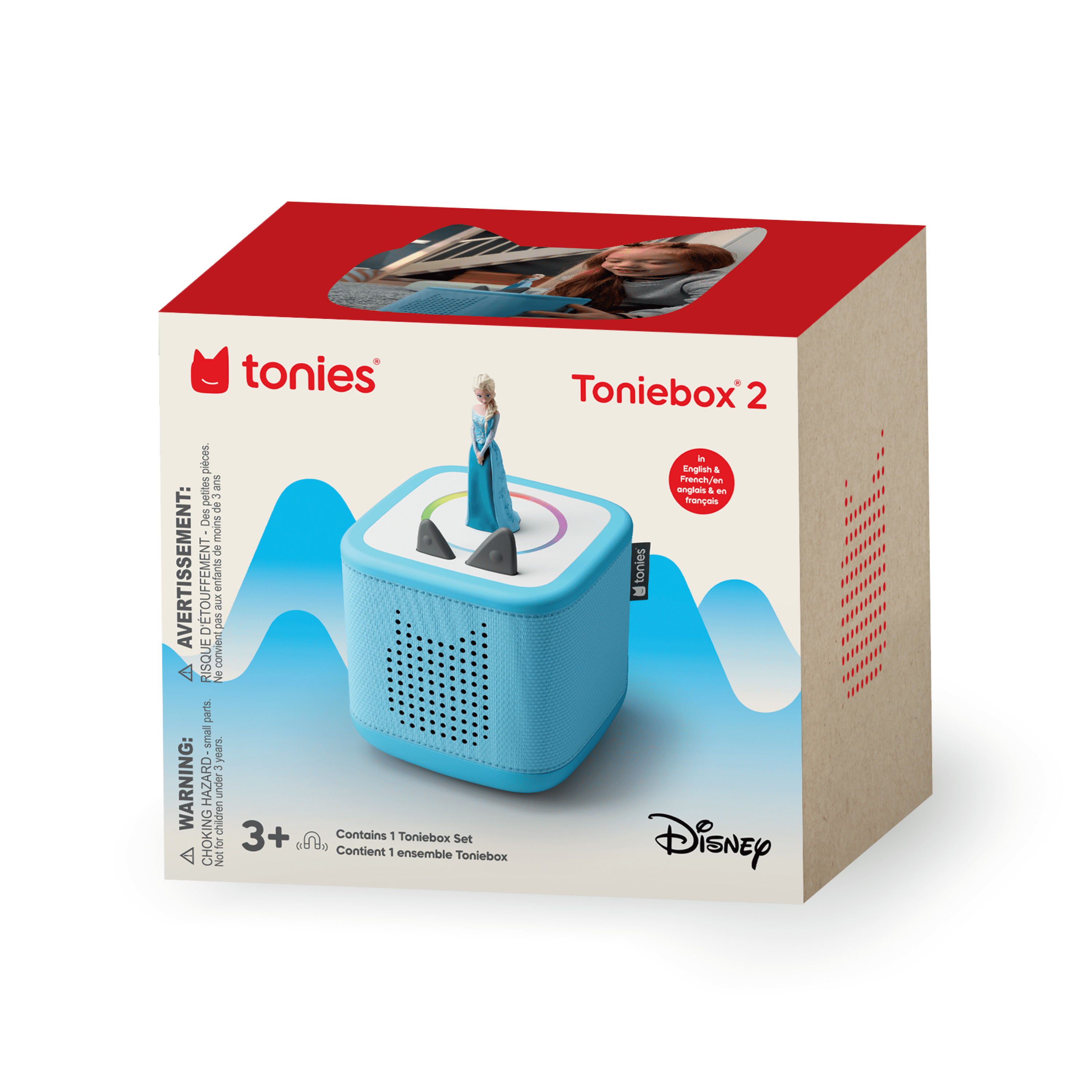 Ensemble de jeu complet La Reine des neiges de Disney pour la Toniebox 2 tonies – Bleu ciel (Anglais)