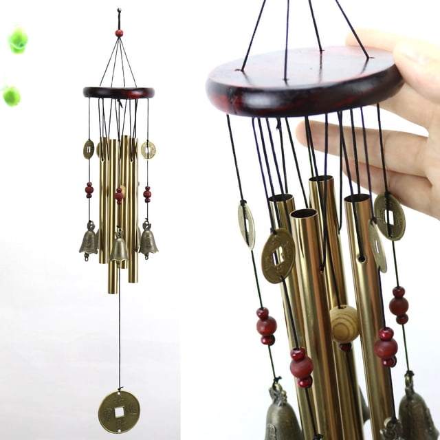 Campanas de viento ANGGREK de Metal y madera Colgantes Decorativos Para El hogar