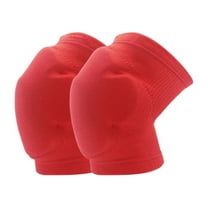 FOLOYORI 1 Pair Red Sponge Cloth Anti-Collision Protective Sports Knee Pads for Basketball Football Hiking 16x26cm