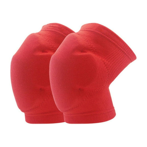 FOLOYORI 1 Pair Red Sponge Cloth Anti-Collision Protective Sports Knee Pads for Basketball Football Hiking 16x26cm