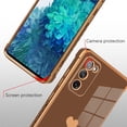 thumbnail image 2 of Compatible with Samsung Galaxy S20 Fe Case Love Heart Plating Electroplate Luxury Elegant Case Camera Protector Soft TPU Shockproof Protective Corner Back Cover Galaxy S20 Fe Case -Brown, 2 of 10
