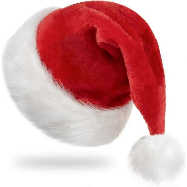 Christmas Hat, Santa Hat, Christmas Hat for Adults, Classic Velvet Santa Hat, Unisex