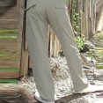 thumbnail image 1 of Pantalones holgados con aspecto de lino para hombre Pantalones de yoga informales con cordón de playa de verano LingWen 8390614176102, 1 of 1