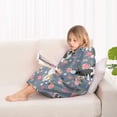 thumbnail image 4 of Border Collie Dog and Flower Florals Blanket Hoodies for Kids 6-13YR Oversize Wearable Blanket Hoodies for Boys Girls Teens, 4 of 7