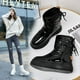 thumbnail image 2 of Botas de nieve gruesas y cálidas con plataforma y suela gruesa para mujer, botas cortas de algodón con forro polar de estilo británico para invierno, 2 of 6