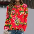 thumbnail image 2 of toraway Sweat à Capuche pour Femmes Grande Taille Quotidien Maison Extérieur Manches Longues Col Rond T-Shirt Imprimé Fleuri Blouse S, 2 of 4