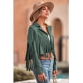 thumbnail image 3 of Chaqueta Corta con Flecos de Ante Sintético PRETTYGARDEN Verde XXL, 3 of 9