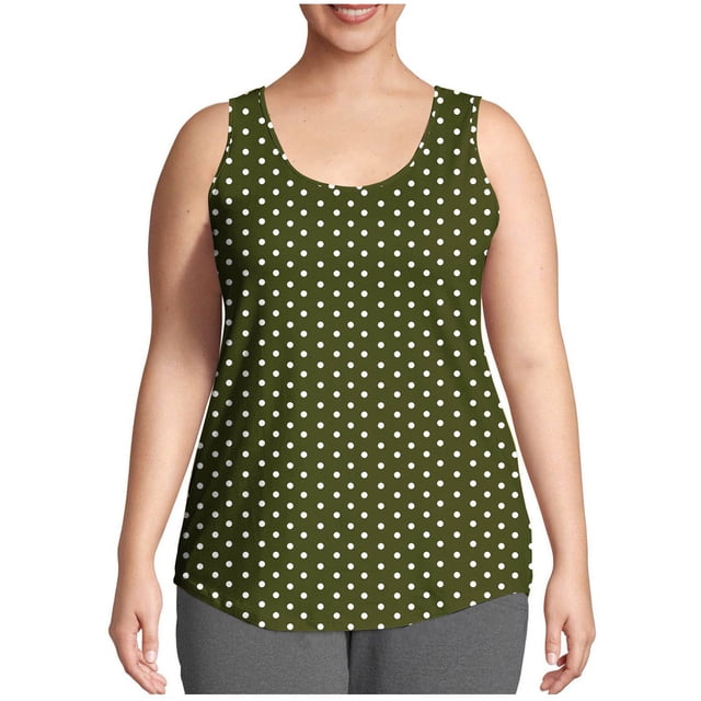 Débardeur Décontracté d'Été pour Femmes à Imprimé, Coupe Ample, Col Rond, Grande Taille, Mode Confortable