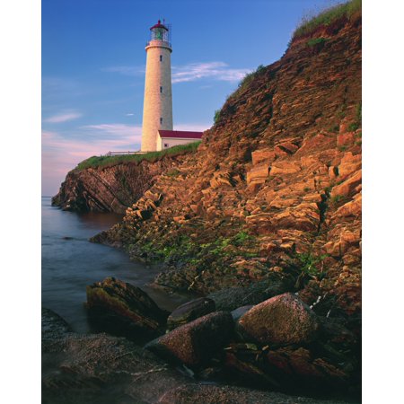 Lighthouse Gaspesie Region Cap Des Rosiers Quebec Stretched Canvas