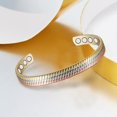 thumbnail image 4 of Copper Bracelet for Women, 6.5'' Three-Color Gold Adjustable Magnetic Bracelet, Fashion Health Jewelry, 4 of 5