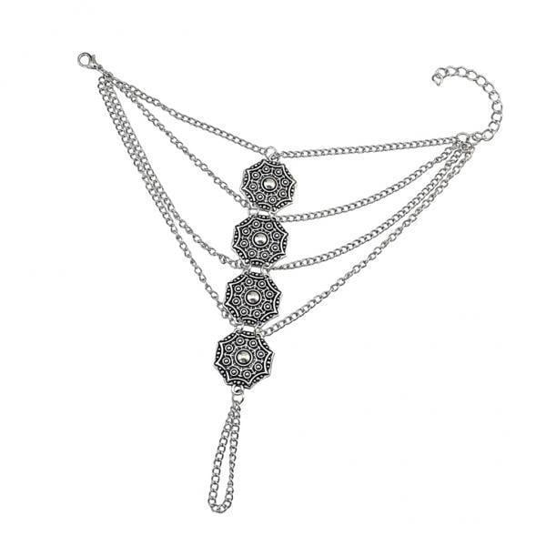 Pulsera de dedo retro Yuyangstore 2x Cadena de Brazalete Joyería Eslabón Esclavo