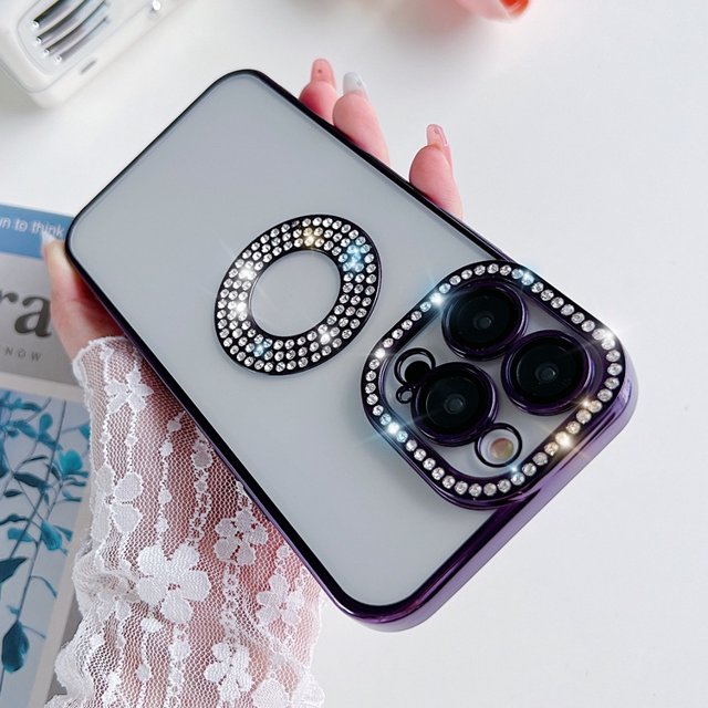 Funda De Lujo Galvanizada Diamond Eagle Eye Lens Film Para IPhone 14 13 12 11 Pro Max A Prueba De Golpes