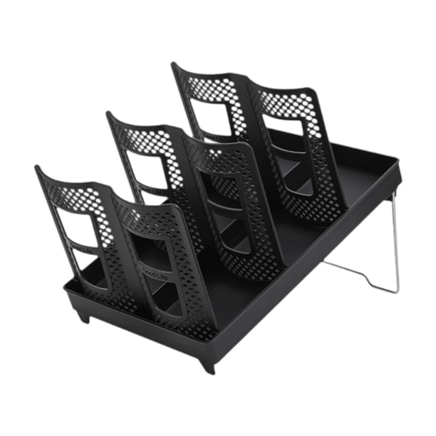 Portavasos para enjuague bucal, dispensador de vasos para baño, dispensador de vasos de papel ligero, dispensador de tazas de café para baño y hogar Fila doble negra