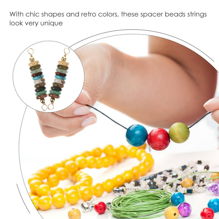 2pcs Spacer Beads Strings Natural Stone Beaded Strings for