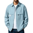 thumbnail image 5 of DayScoop Mens Casual Jackets Fall Outerwear Long Sleeve Solid Color Winter Stand Collar Zippered Pocket Outdoor Sports Coat Outer Tops, 5 of 6