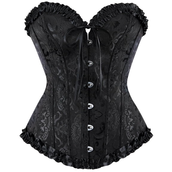 Corset Tops for Women, Bustier Shapewear Lingerie, Lace Waist Push Up Bodysuit Lace Waist Cincher Bodysuits Black
