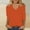 Orange, variant on Women's Fashion Solid Color Loose T-shirt 3/4 Sleeves Blouse V-Neck Casual Tops