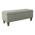 thumbnail image 1 of HomePop Luxury 46" Traditional Fabric Storage Bench with Nailhead Trim in Gray, 1 of 13