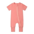 thumbnail image 4 of WIBACKER Baby Boys Girls Bamboo Viscose Short Sleeve Pajamas, 2 Way Zipper Romper, Sleep and Play 0-24 Months, 4 of 4