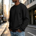 thumbnail image 5 of LYSMORA Men's Crew Neck Pullover Sweatshirt, Long Sleeve with Zipper Sleeve Pockets Loose Casual Athletic Street Tops, 5 of 7
