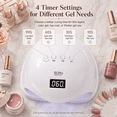 thumbnail image 2 of Morovan 48W UV LED Nail Lamp Fast Curing, 24 Beads Infrared Sensor Nail Dryer, 10/30/60/99s Timer Settings, Detachable Base, DIY Salon Manicure Art Tools, 2 of 9
