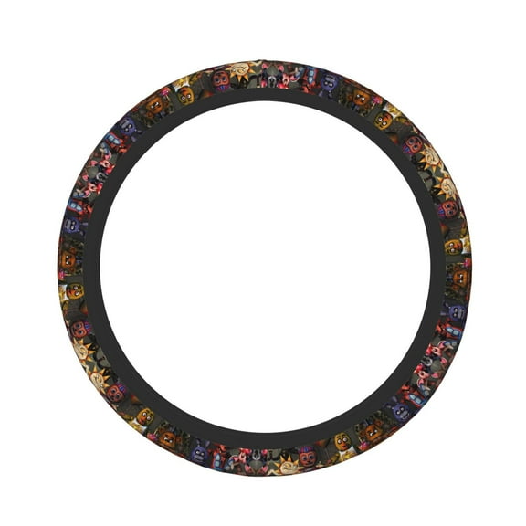 Saiise Five Nights At Freddy'S Print Steering Wheel Covers for Car,Truck and SUV,Universal 15 inch Steering Wheel Cover Protection