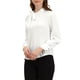 thumbnail image 4 of CAMISA DE SATÉN ELEGANTE PARA MUJERES INSPIRADA CHIC CON LAZO PARA OFICINA BLUSAS TOPS BLANCA S, 4 of 7