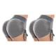 thumbnail image 2 of Qarigey Pantalones cortos de nido de abeja de cintura alta de melocotón para levantar la cadera, mallas cortas para gimnasio, entrenamiento Gris S 2Conjunto, 2 of 6