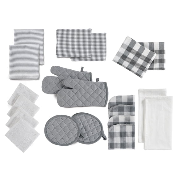 Set de paños de cocina y paños de cocina Lane Linen, 20 unidades, color gris