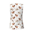 thumbnail image 5 of Xecao Rabbit And Squirrel print women's scoop neck, loose-fit workout tank tops for the gym., 5 of 9