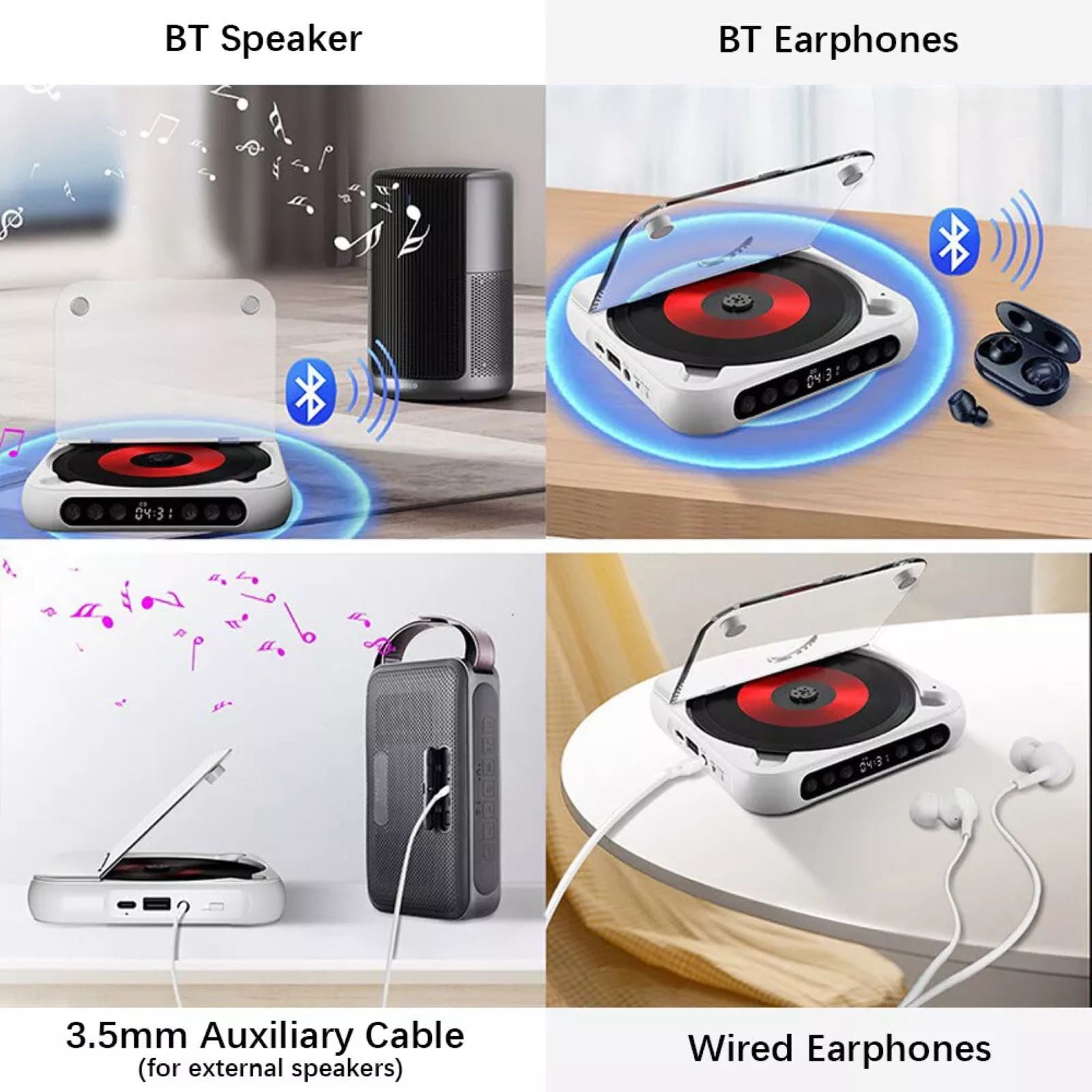 APPLAYERR High-Quality Bluetooth CD Player with Bluetooth 5.3, User-Friendly for Seamless Learning Experience