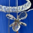 thumbnail image 5 of LUOLAX Modern Silver 3 Colors LED Chandelier Crystal Hanging Adjustable Pendant Light for Dining Room Living Room Bedroom Lighting Fixtures, 5 of 12