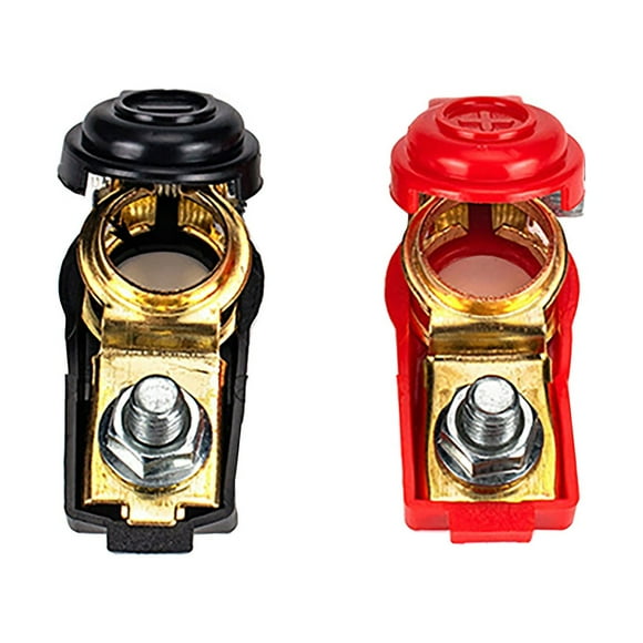 EGNMCR Car Exterior Accessories CarBattery Cable Terminal Clamps-Connectors-Battery Terminal With PlasticeCover Battery brass stigma