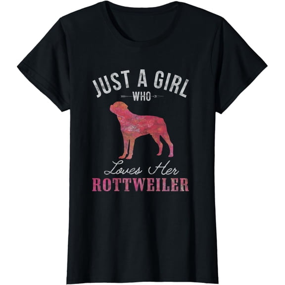 Just A Girl Who Loves Her Rottweiler Dog Owner Gift T-Shirt