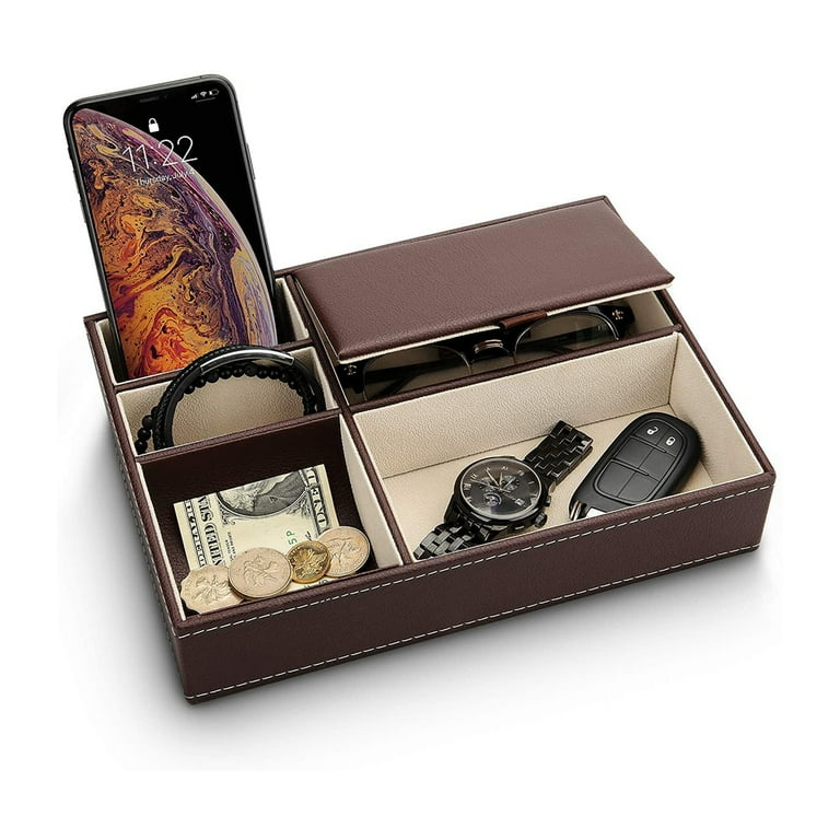 knee length dresses for ladies The Monticello Fine Leather Personalized Desk Dresser Valet Caddy Tray main image 1