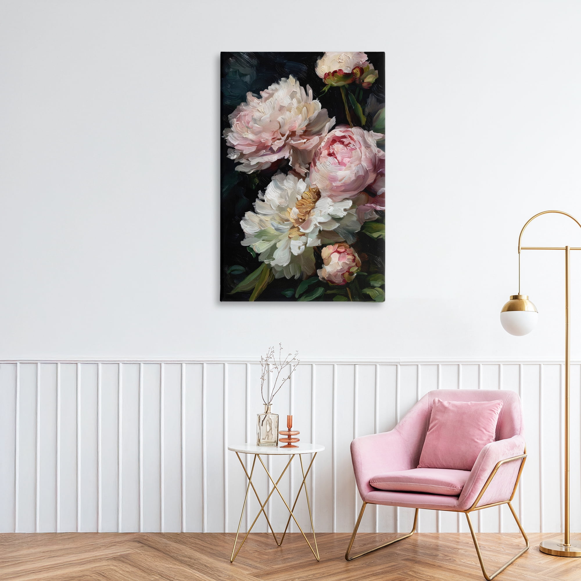 Stupell Industries Soft And Moody Peonies Canvas Wall Art, design by Petal Prints Design