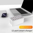 thumbnail image 3 of Kearding Estación de carga de 12 puertos, USB múltiple conveniente para teléfonos inteligentes, banco de energía, tableta, Teléfono y Comunicación Numero 3, 3 of 6