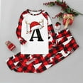 thumbnail image 2 of Odeerbi Christmas Pajamas for Family Holiday Long Sleeve Initial Name Family Christmas Pajamas Matching Sets Toddler Printed Home Wear Two-Piece Sleepwear Xmas Family Matching PJs Set Red, 2 of 7