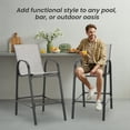 thumbnail image 7 of Vicluke Patio Bar Height Stools Set of 6,High Back Outdoor Chairs with Armrests and Footrests,Textilene Chairs with Breathable Fabric & Metal Frame for All Weather,Light Grey, 7 of 7