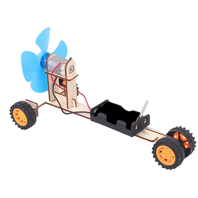 de Modelo de Experimento de Ciencia de Madera para Bricolaje, Coche de Eólica ños Y Niñas CUTICAT Coche de energía eólica