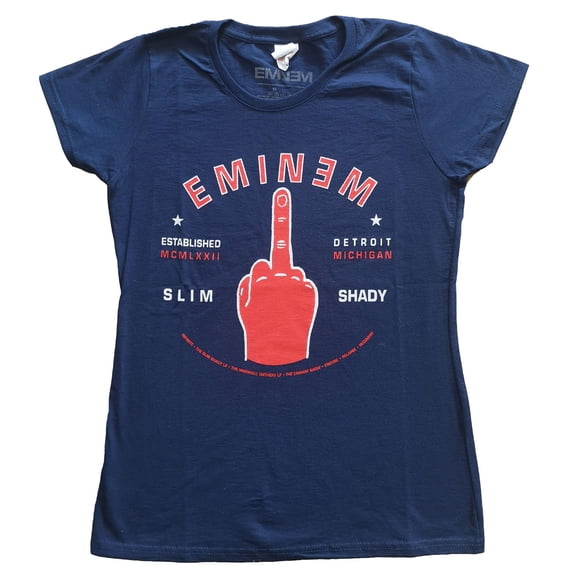 Eminem Ladies T-Shirt: Detroit Finger (Large)