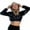 Black, variant on UAMVSH Crop Top Hoodies for Women Trendy Party Shiny Hooded Sweatshirts Sparkly Going out Long Sleeve Pullover Clubwear(X-Large,Yellow)