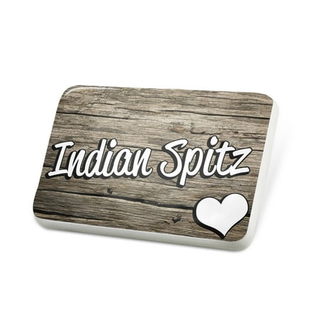 Porcelein Pin Indian Spitz, Dog Breed India Lapel Badge – (Best Dog Breeds For Home In India)