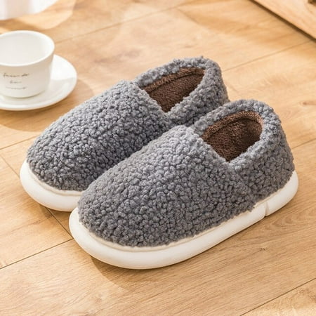 

CoCopeanut Plush Warm Household Non-slip Cotton Women Slippers 2022 Winter Home Boots Winter Simple Solid Color Couple Cotton Shoes Leisure