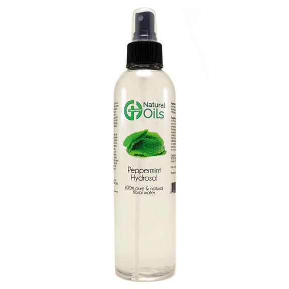Peppermint Water (Hydrosol) | Refreshing Aromatherapy Spray - 8 fl oz - Clear Plastic Bottle w/ Black Spray Cap - GreenHealth