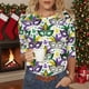 thumbnail image 1 of Xuyuer Mardi Gras Printed Shirt - Ladies' 3/4 Sleeve Crewneck Top for Festival Celebrations, Carnival Themed Parties, Vibrant Holiday Seasonal Fashion & Eye-Catching Parade Ready Apparel, 1 of 9