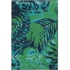Mainstays Palm 5' x 7' Blue Tropical Outdoor Polypropylene Rug