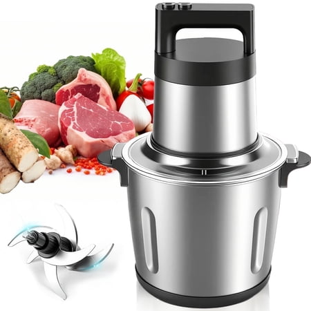 LANMAO Large Food Processor 25 Cup,6L 1200W Electric Meat Grinder with 3 Bi-Level ,Blades,for Baby Food,Meat,Vegetables